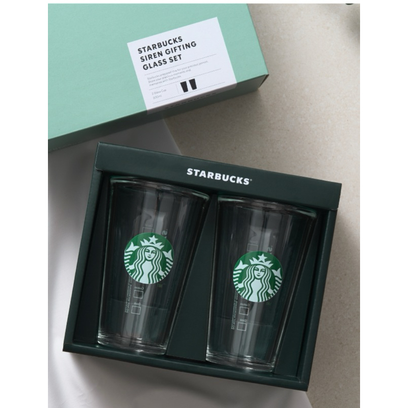 [Sẵn hoả tốc] Ly thuỷ tinh Starbucks Hàn Quốc trong suốt 500ml Starbucks Siren Gifting Glass Set
