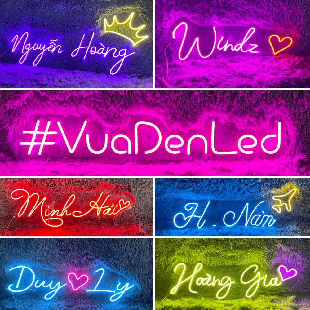 Đèn Neon theo yêu cầu, đèn led chữ theo tên dán tường decor phòng, logo biển hiệu quán bar, cafe,.. Nguồn 1 Led chữ neon