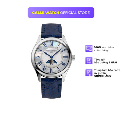 Đồng Hồ Nữ Frederique Constant Classics Elegance Luna FC-331MPWND3B6, xuất xứ Thuỵ Sĩ, mặt kính Sapphire cao cấp, dây da