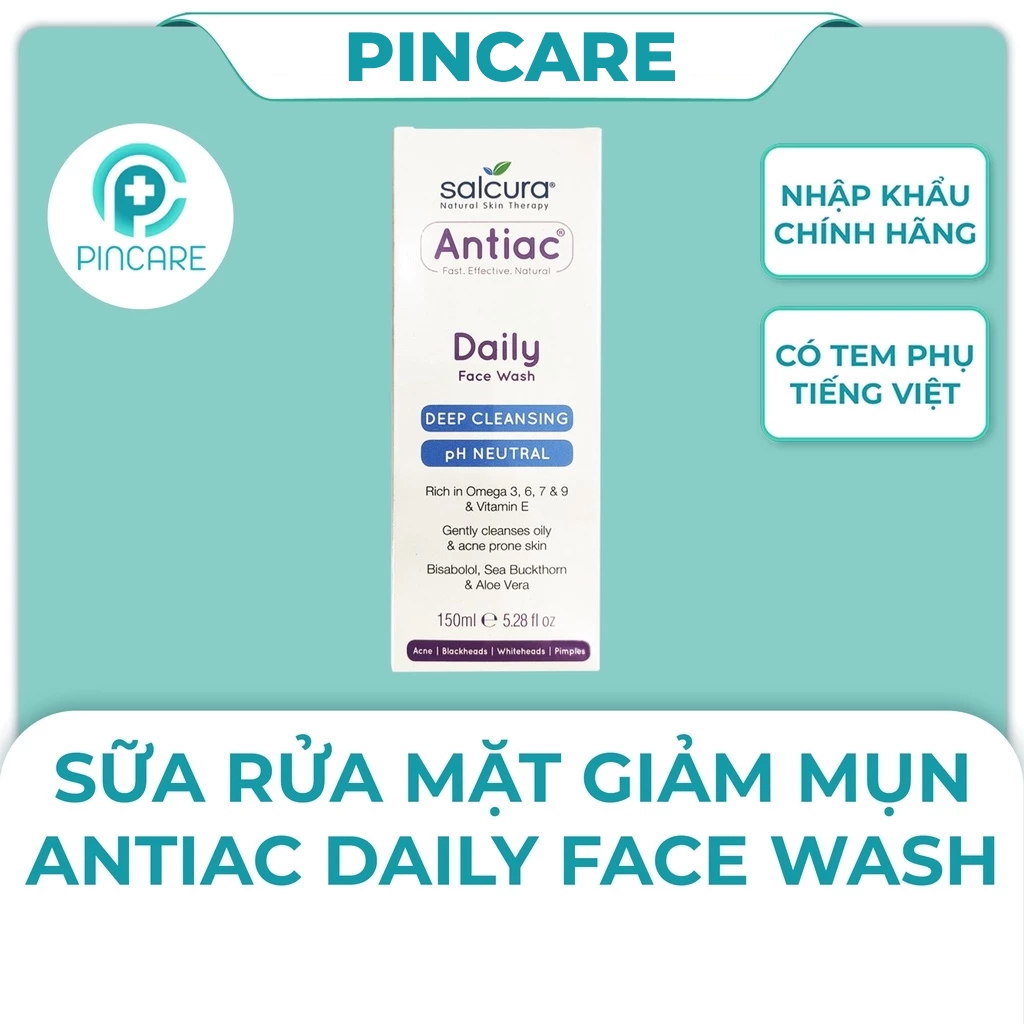 Sữa rửa mặt da dầu mụn, da nhạy cảm Antiac Daily FACE WASH 150ml - PinCare Health & Beauty