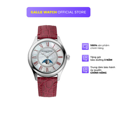 Đồng Hồ Nữ Frederique Constant Classics Elegance Luna FC-331MPWRD3B6, xuất xứ Thuỵ Sĩ, mặt kính Sapphire cao cấp, dây da