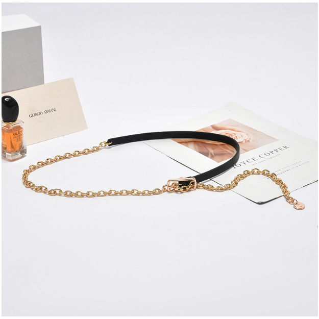 Dây xích ,thắt lưng ,đai váy ,dây lưng nữ da thật ,dây xích bản nhỏ phong cách thanh lịch