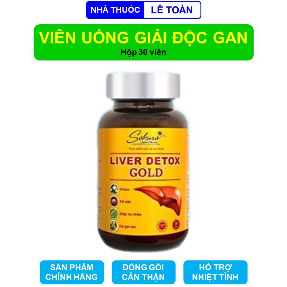Liver Detox Gold Sakura hộp 30 viên uống hỗ trợ mát gan bảo vệ gan