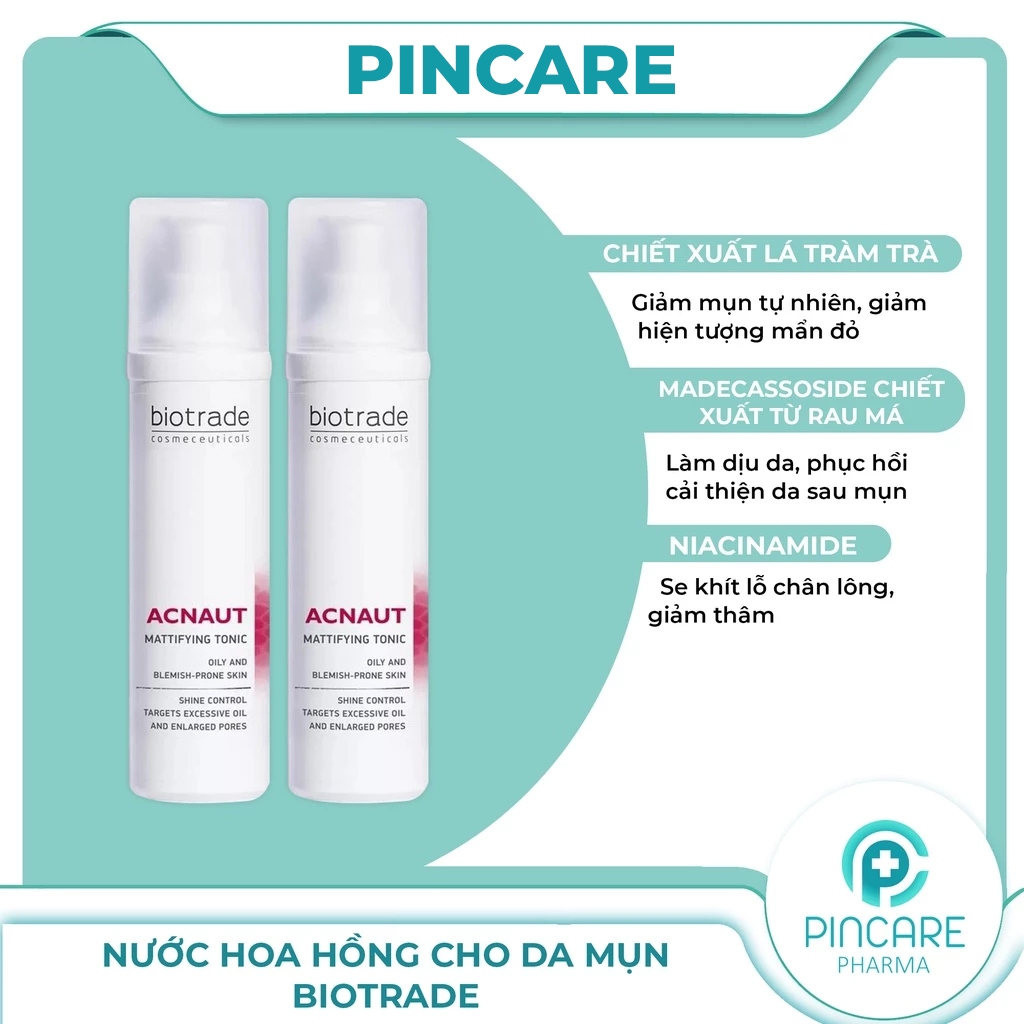 Nước hoa hồng cho da mụn Biotrade Acnaut Mattifying Tonic - Hàng chính hãng - PINCARE Health & Beauty