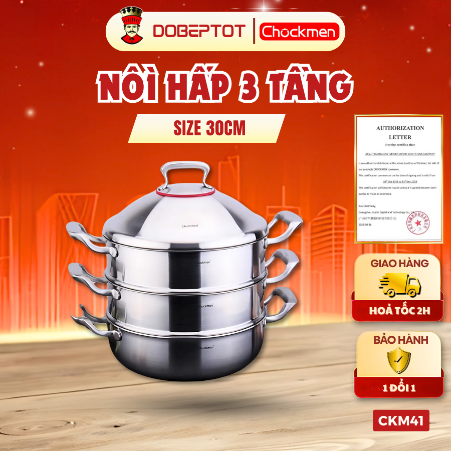 [CKM41] Nồi hấp 3 tầng Chockmen 30cm