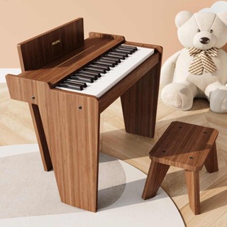 Đàn piano điện cho bé tặng kèm ghế ngồi, Đàn piano đồ chơi chất liệu gỗ tự nhiên cao cấp, Đàn piano mini 37 phím