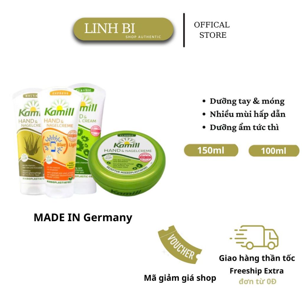 Kem dưỡng da tay & móng tay Kamill Hand & Nail Cream Classic 100ml, Cho da tay và móng tay thường, khô ráp | LinhBi Shop
