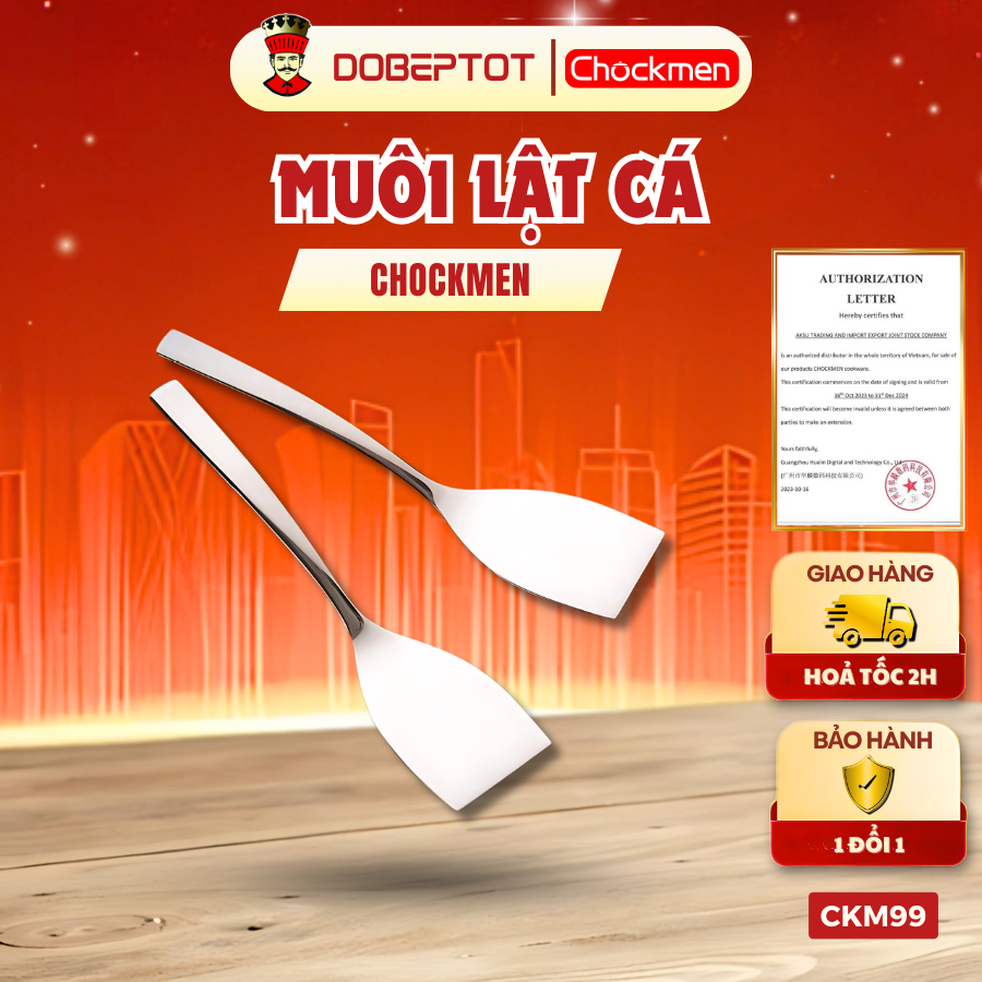 [C99] Muôi đảo lật cá inox316 Chockmen