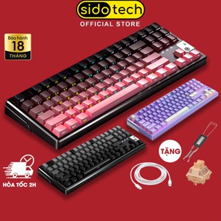 Bàn phím cơ gaming SIDOTECH Y87 không dây bluetooth 3 mode hotswap 5 pin tkl87 led rgb keycap PBT