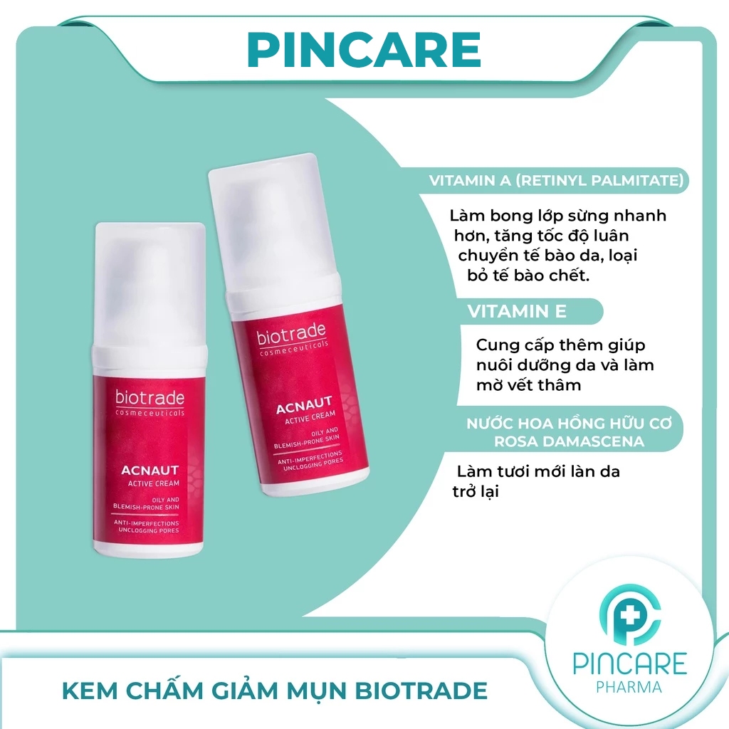 Kem chấm giảm mụn Biotrade Acnaut Active Cream 30ml  - Hàng chính hãng - PINCARE Health & Beauty