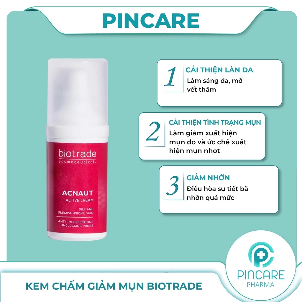 Kem chấm giảm mụn Biotrade Acnaut Active Cream 30ml  - Hàng chính hãng - PINCARE Health & Beauty