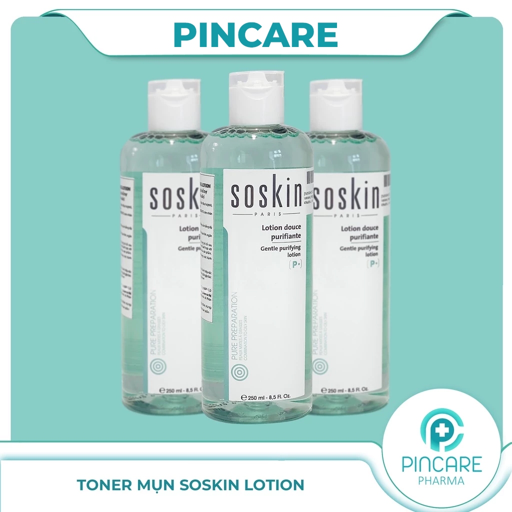Toner se khít lỗ chân lông Soskin Gentle Purifying Lotion 250ml cho da dầu mụn - Hàng chính hãng PINCARE Health & Beauty