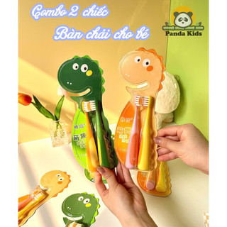 Combo 2 chiếc bàn chải đánh răng sợi mềm hình khủng long dễ thương cho bé