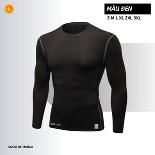 Áo combat NK dài tay chỉ xám