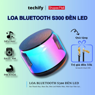 Loa Bluetooth TECHIFY S300 Nhỏ Gọn Âm Thanh Hay Cầm Tay Dòng Loa Mini Pin Trâu Có Hỗ Trợ Thẻ Nhớ, Đèn Led RGB