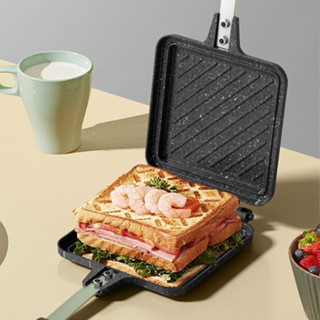 Khuôn làm bánh sandwich chống dính cho bếp ga, khuôn nướng bánh mì