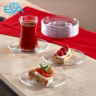 Bộ 6 Dĩa Lót Ly Thuỷ Tinh  / 6 Đĩa Lót Cốc Thuỷ Tinh Diameter 13.4 cm Cao Cấp