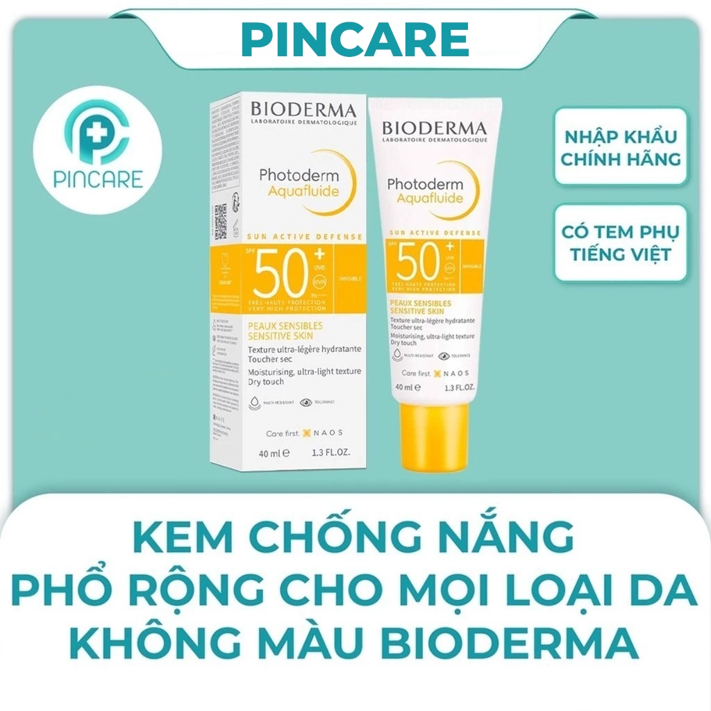 Kem chống nắng Bioderma Photoderm Max AquaFluide SPF 50+ không màu (40ml) - Hàng chính hãng - PINCARE Health & Beauty