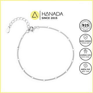 [BH TRỌN ĐỜI] Lắc tay Bạc 925 Hanada Xích Cách Điệu Đơn Giản, Vòng Tay Đeo Hằng Ngày Nữ 2247 I17