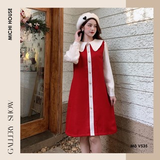 Đầm Thu Đông Dáng Suông MICHI HOUSE Váy Xuông Dáng Dài Đến Gối Freesize V535