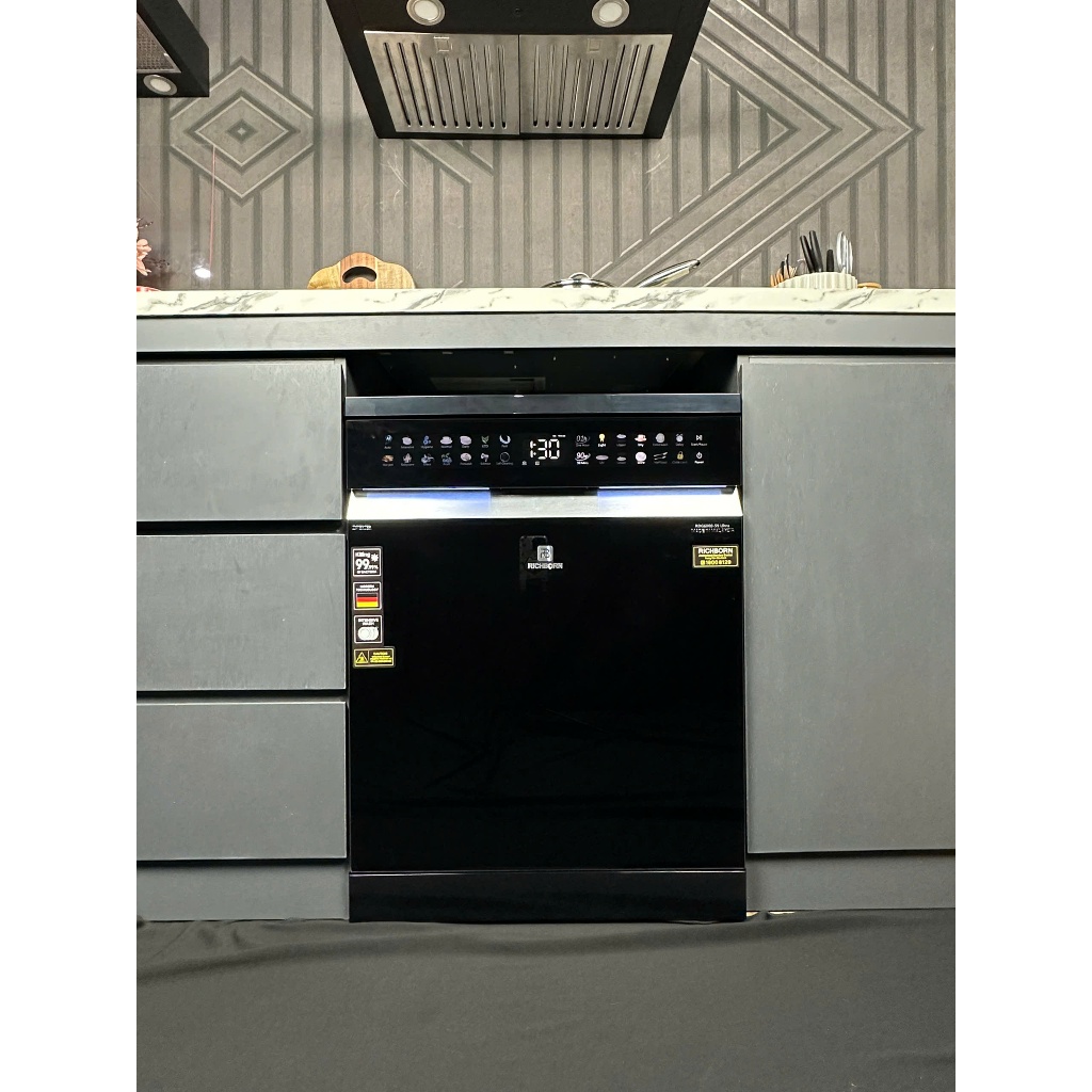 Máy Rửa Bát Richborn RDG6080-S9 Ultra (16 bộ) - Nhập khẩu Malaysia, BH 3 năm, Sấy nóng PTC