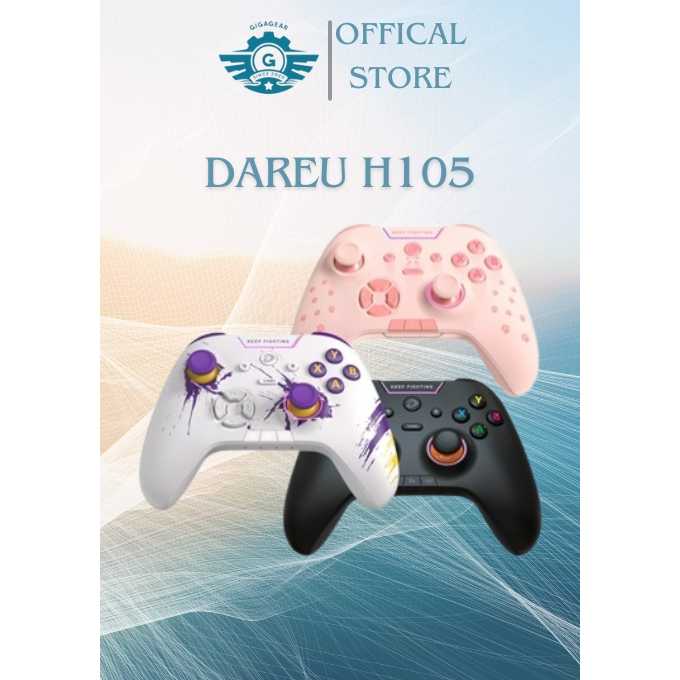 Tay Cầm Chơi Game Dareu H105 - 3 Mode Không Dây/Bluetooth/Cắm Dây - Chính Hãng, Bảo Hành 12 Tháng