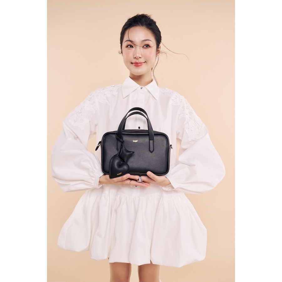 Túi xách nữ BAGA Bami S đi làm đi chơi nhẹ gọn - Màu Black Noir (Túi chưa bao gồm Charm)