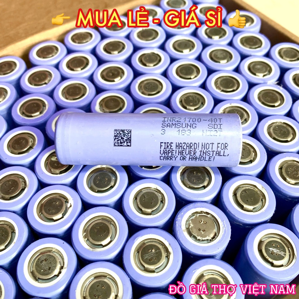 [ĐGTVN] Cell Samsung 40T DL 4.000mAh xả 35A tháo khối 21700 (3.7V) thanh lý áp 0v dưới 2v, có sét đầ