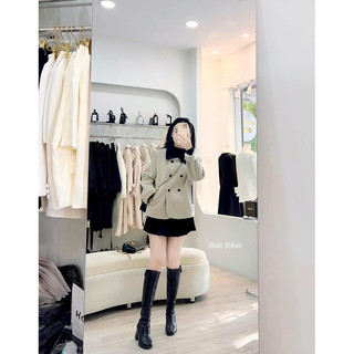Áo khoác dạ ép hàng QC kèm móc túi