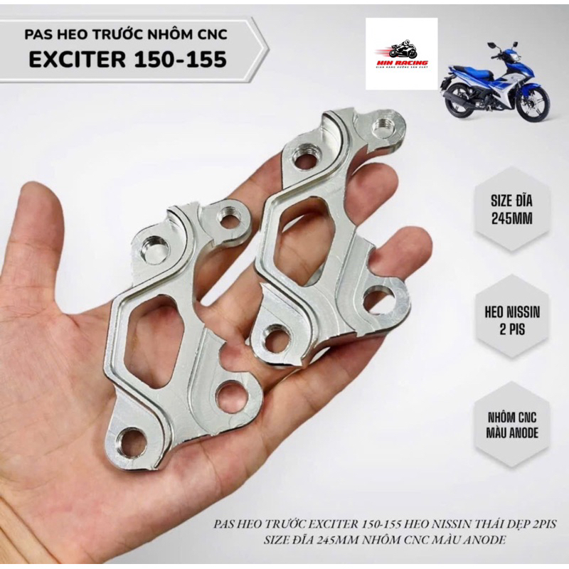 Pas heo trước Exciter Ex150 Ex155 heo Nissin thái heo Nissin samura dẹp 2pis size đĩa 245mm