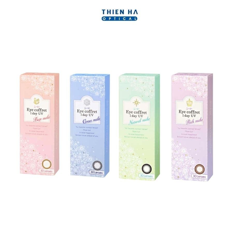 Kính áp tròng có màu 1 ngày Kính Mắt Thiên Hà Seed Nhật Bản độ ẩm cao, kháng khuẩn, chính hãng
