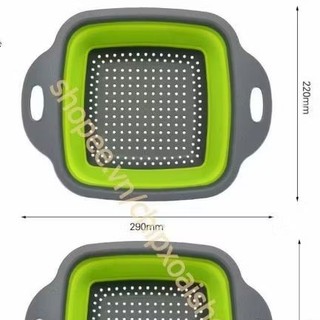 Rổ Vuông Silicon Gấp Gọn Rổ Tròn Gấp Gọn Chậu Tròn gấp gọn