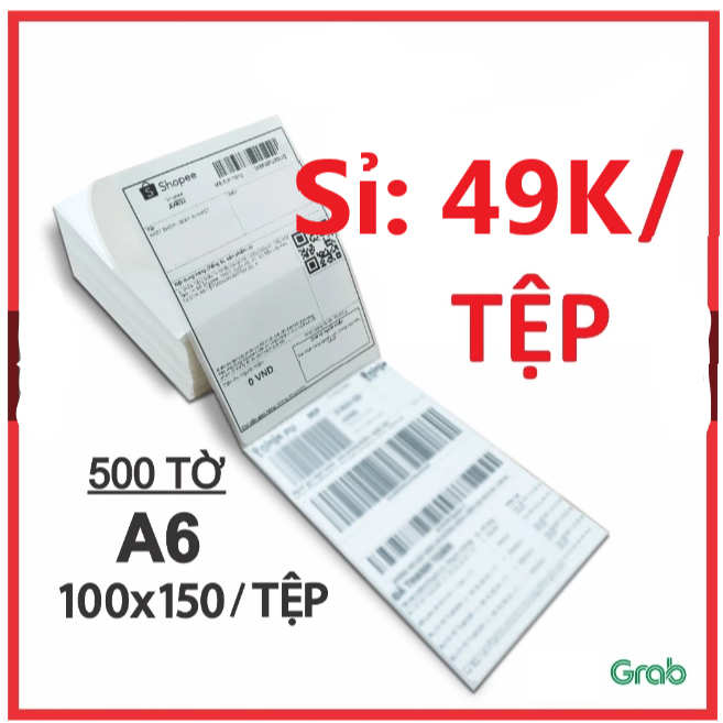 Cuộn 500 tem - Cuộn 350 tem dán 100x150mm, decal 100x150, tem đơn hàng A6