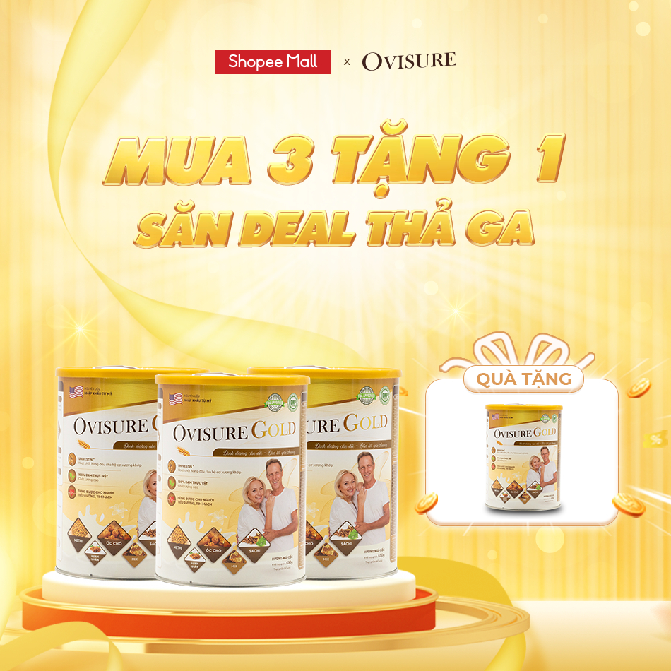 [MUA 3 TẶNG 1] Sữa hạt xương khớp Ovisure Gold 650g, Bổ Sung Canxi, Ngừa Thoái Hóa, Tăng Đề Kháng