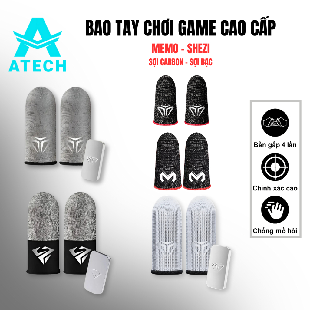 Bao tay chơi game Shezi, Memo sợi bạc thuỷ tinh PUBG Mobile, Liên Quân, Free fire nhạy tuyệt đối
