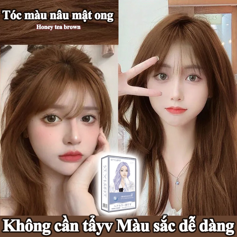 Thuốc Nhuộm Tóc Màu NÂU LẠNH🍂 không cần tẩy, STYLE FIT,kem nhuộm tóc tại nhà，2024 màu tóc phổ biến