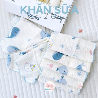 [Hộp 6 khăn] Khăn sữa xô muslin Boona 2 lớp