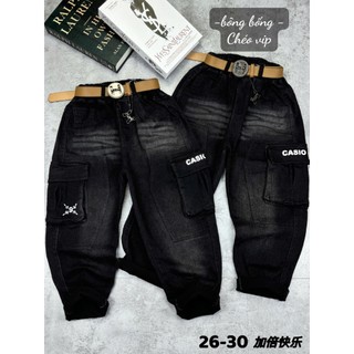  Quần JEANS đen túi hộp QC BÉ TRAI cao cấp 16-55kg  Mã 2XL 