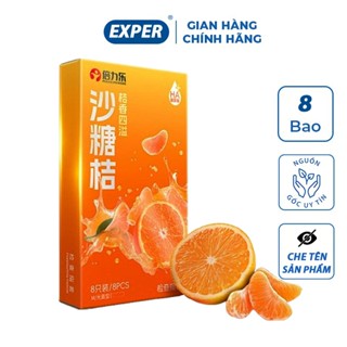  Bao cao su ngón tay HBM hương cam tươi mát bao ngón tay cao su siêu mỏng bcs ngón tay 1 hộp 8 cái 