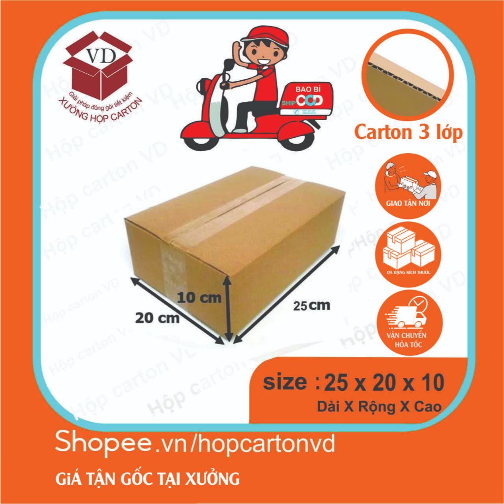 Combo 50 hộp 25x20x10