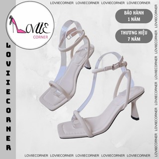 LOVIIECORNER - GIÀY CAO GÓT - SANDAL QUAI NGANG MẢNH PHỒNG MŨI VUÔNG - GIÀY NỮ GÓT DẸP CAO 7 PHÂN - G240504