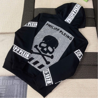 X-Áo Hoodie Zip Philip Plein Đính Đá Hàng Quảng Châu Form Rộng - Áo Hoodie Zip Philipp Phong Cách Boy Phố Hot Trend 2024