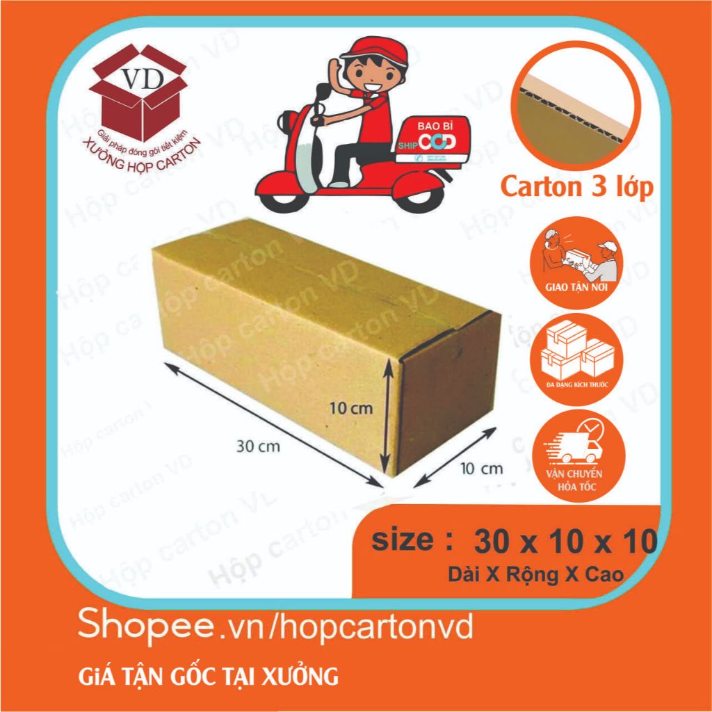 Combo 50 hộp 30x10x10