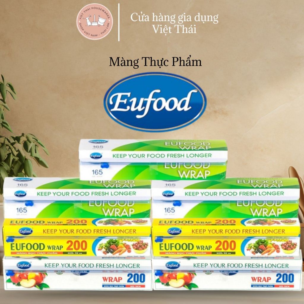 MÀNG BỌC THỰC PHẨM EUFOOD TÁO 200x30cm, 165x30cm AN TOÀN VỆ SINH THỰC PHẨM