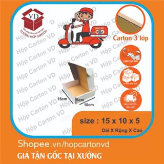 Combo 50 Hộp carton nắp gài màu trắng size 15x10x5