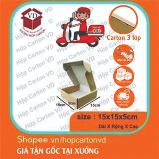 Combo 50 hộp carton nắp gài size 15x15x5