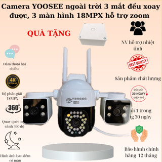 (Lỗi 1 đổi 1) Cam Yoosee 3 mắt 3 khung độ phân giải 18MPx có zoom dc 12x âm thanh hình ảnh rõ nét góc quay rộng bảo hà