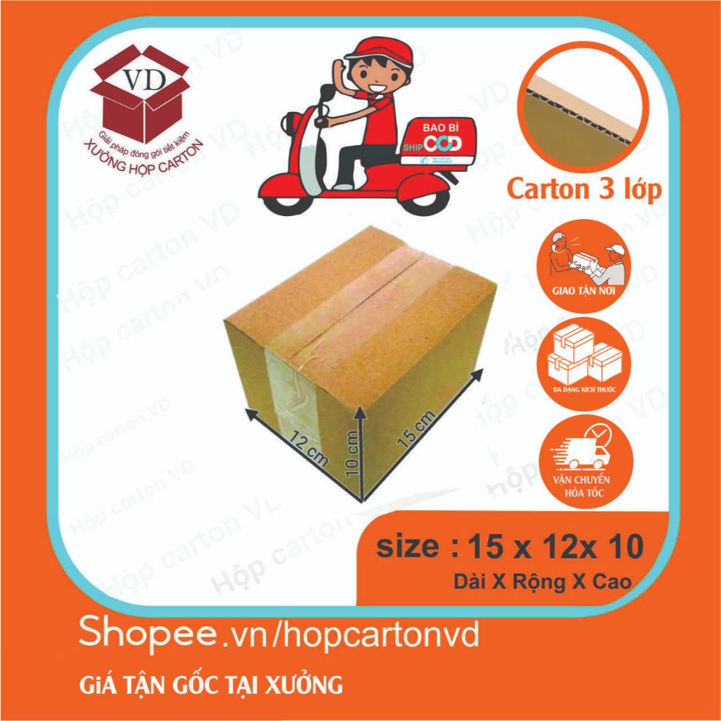 Combo 50 Hộp 15x12x10