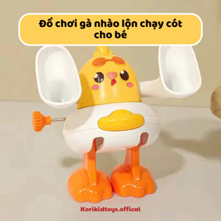 Đồ chơi gà nhào lộn chạy cót dễ thương, gà nhào lộn 360 độ cho bé tập bò