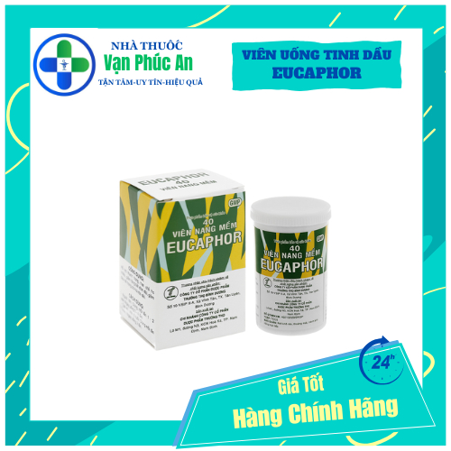 Viên uống EUCAPHOR - Tinh dầu tràm, bạc hà giúp giảm ho (Lọ 40 viên)